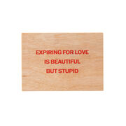 Jenny Holzer Expiring for Love wooden postcard